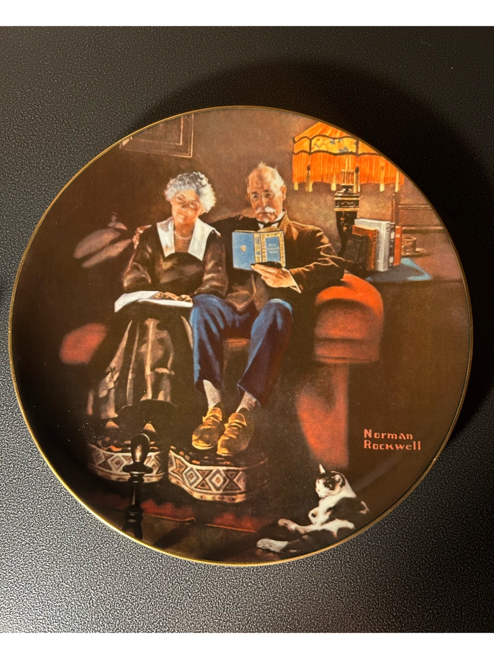 Norman Rockwell Plate "Evening's Ease" Limited Edition, Vintage Decor